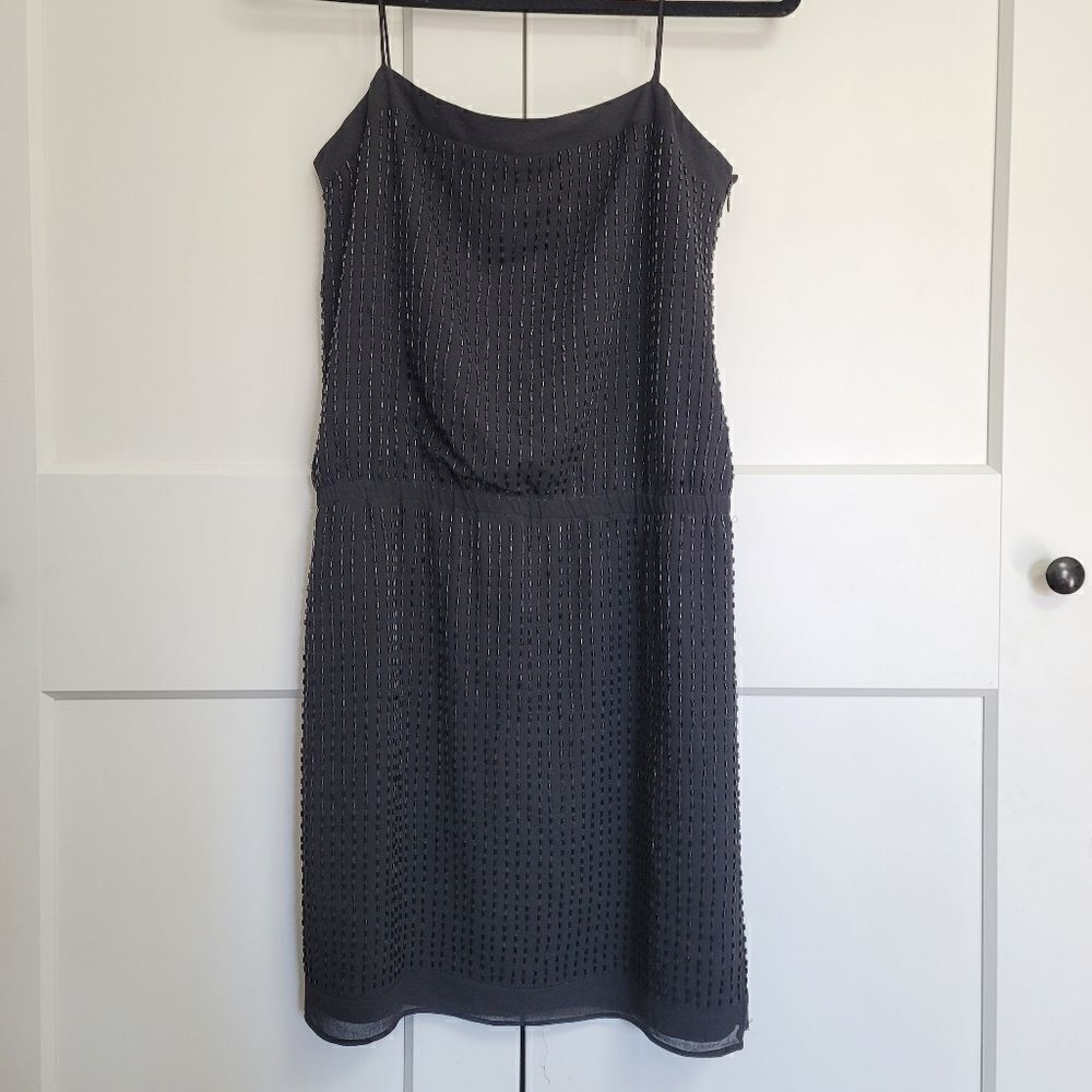 Ann Taylor spaghetti strap beaded black dress - Picture 8 of 12